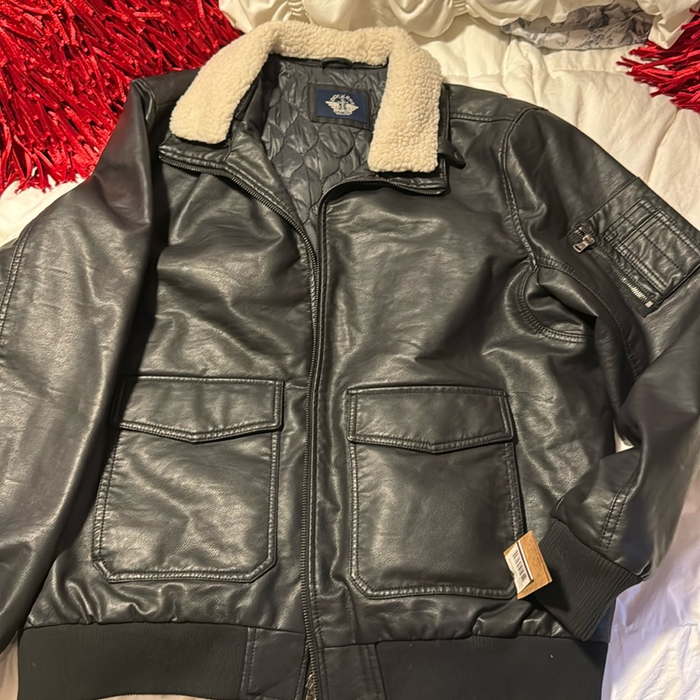Docker’s men’s Leather Jacket Black Size XXL